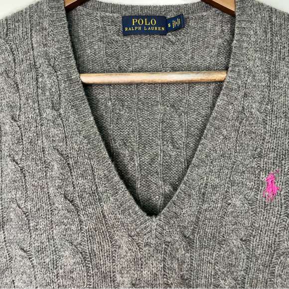 Polo by Ralph Lauren Charcoal deep V-Neck Sweater - Picture 2 of 7